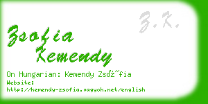 zsofia kemendy business card